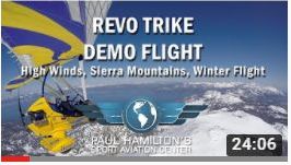 REVO Trike Demo Flight In High Winds, Sierra Mountains, Winter Flight