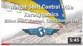 Weight-Shift Control Trike Aerodynamics - Billow Shift, Washout, Twist Change Test Demonstration